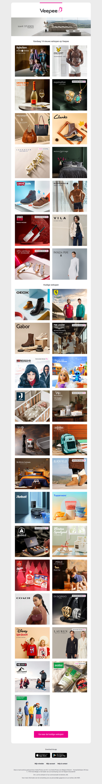 Vandaag: Babyface, Lyle & Scott, Grote wijnen van Italië en 11 andere verkopen op Veepee