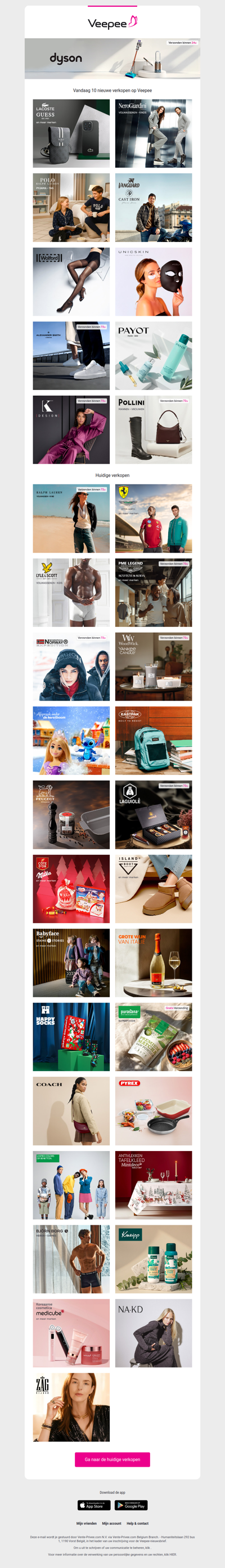 Vandaag: CG Mobile , NeroGiardini, Ralph Lauren en 7 andere verkopen op Veepee