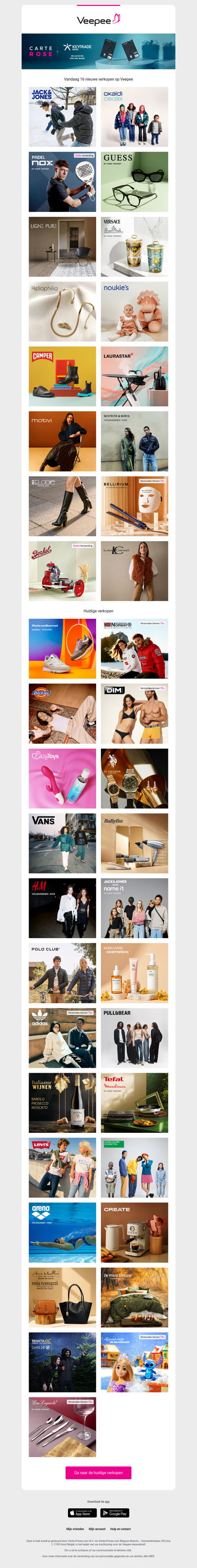 Vandaag: Jack & Jones, Okaïdi, Padel en 13 andere verkopen op Veepee