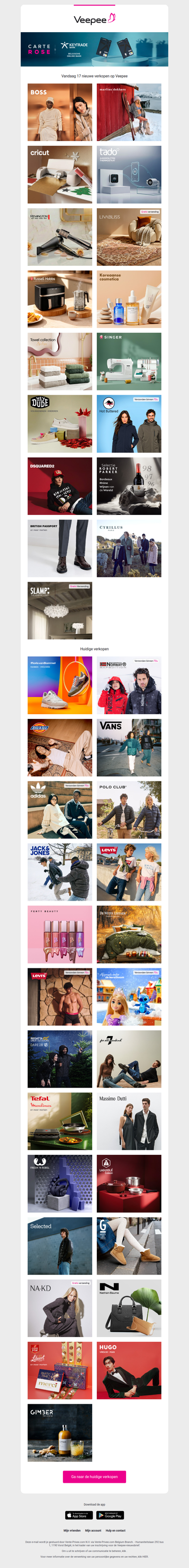 Vandaag: BOSS, Marlies Dekkers, CRICUT en 14 andere verkopen op Veepee