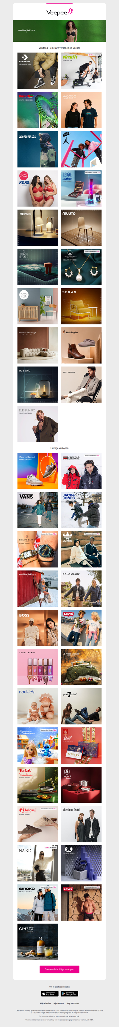 Vandaag: CONVERSE, Virtufit, Vakantiepark Duinrell en 16 andere verkopen op Veepee