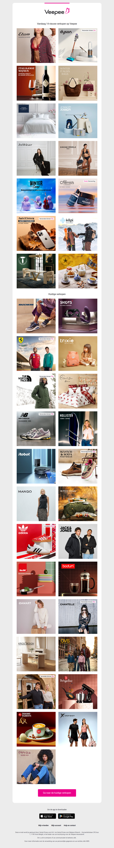 Vandaag: Etam, Dyson, Grandi vini d'Italia en 11 andere verkopen op Veepee