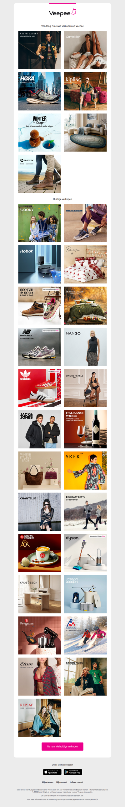 Vandaag: Ralph Lauren, Calvin Klein, Hoka en 4 andere verkopen op Veepee