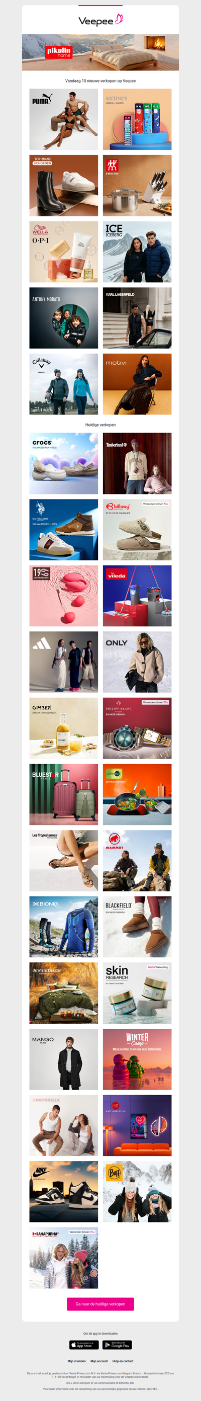 Vandaag: Puma, Sixtine's, Multibrand shoes en 7 andere verkopen op Veepee