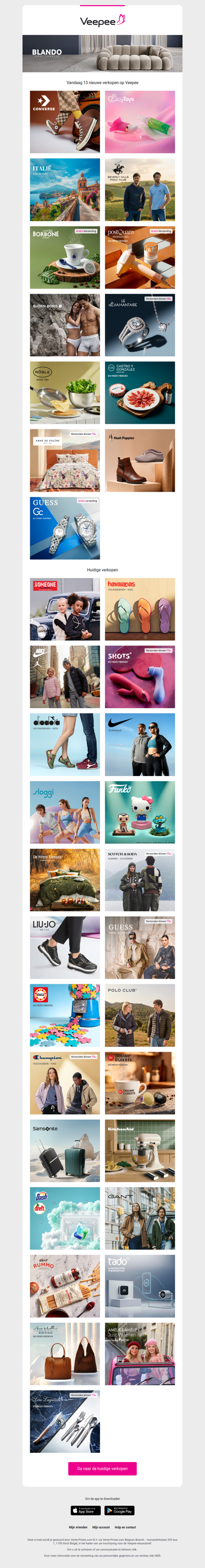 Vandaag: Converse, Easytoys, Italië - Aan de kust en 10 andere verkopen op Veepee