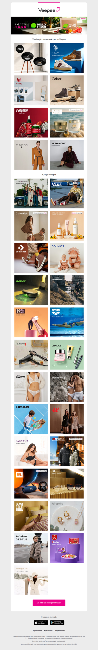 Vandaag: Le Feu, Us Polo, Wallity en 5 andere verkopen op Veepee