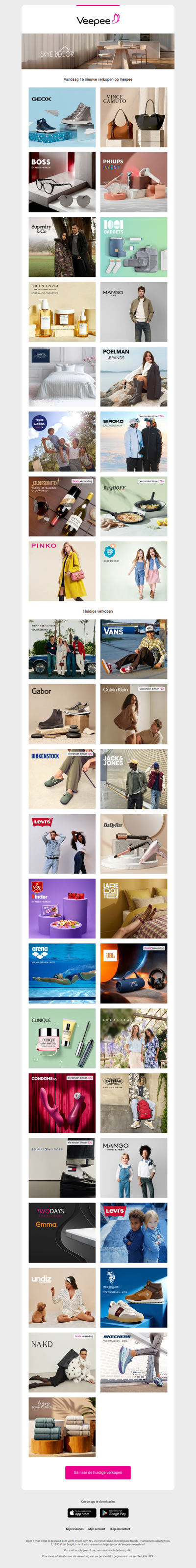 Vandaag: Geox, Vince Camuto, Top Brands Eyewear en 13 andere verkopen op Veepee