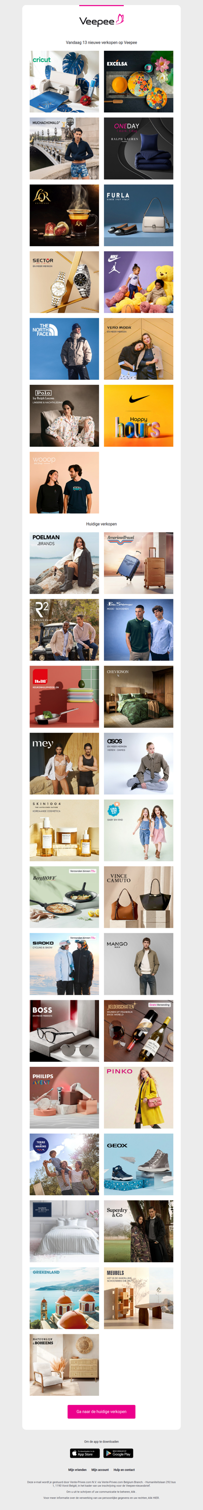 Vandaag: CRICUT, Excelsa, Muchachomalo en 10 andere verkopen op Veepee