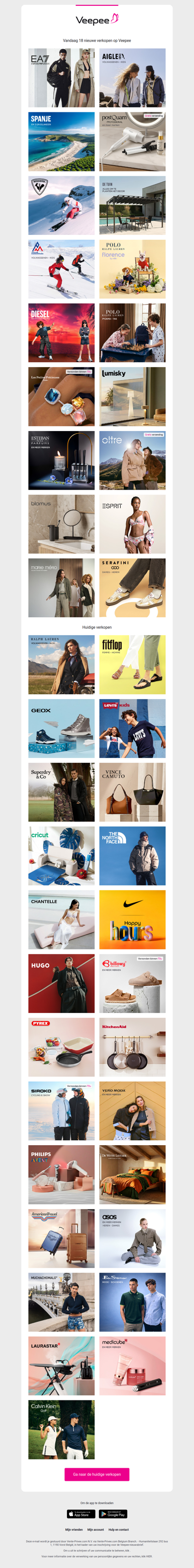 Vandaag: EA7, Aigle, Spanje & zijn eilanden en 15 andere verkopen op Veepee