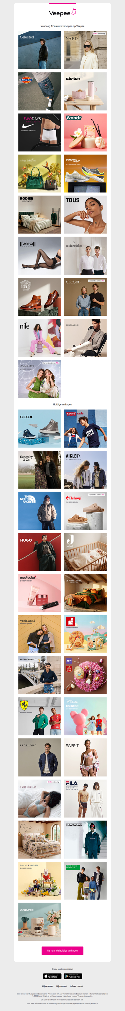 Vandaag: Selected, NA-KD, Dickies en 14 andere verkopen op Veepee