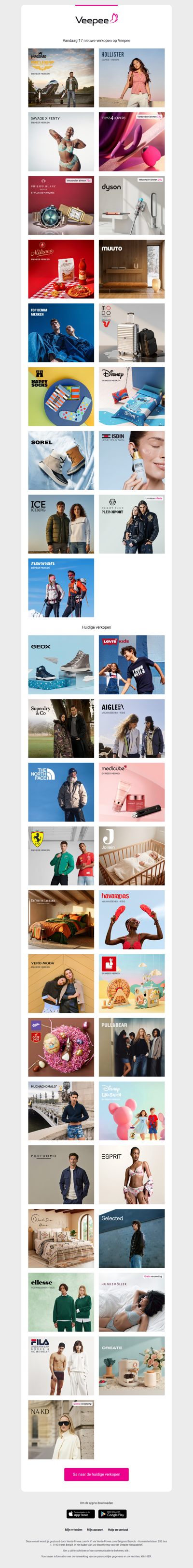 Vandaag: PME Legend, Hollister, Savage X Fenty & Fabletics en 14 andere verkopen op Veepee