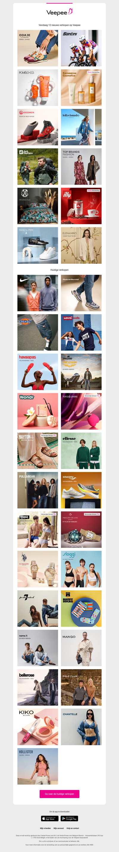 Vandaag: Odaje (ex M.Moustache), Santini, Pomélo+Co en 9 andere verkopen op Veepee