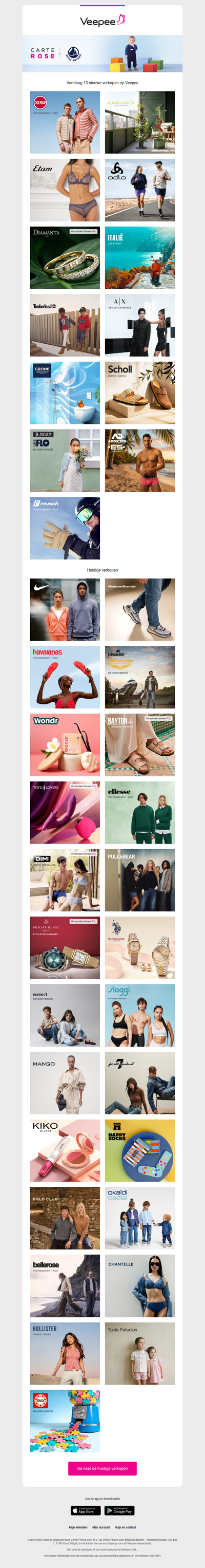 Vandaag: Colmar, Gusta Garden, Etam en 10 andere verkopen op Veepee