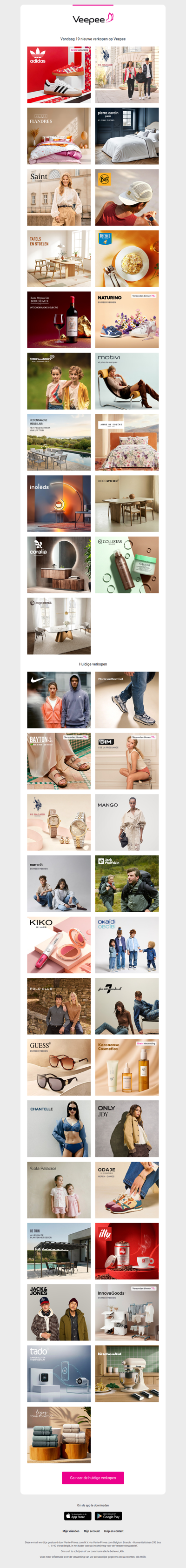 Vandaag: Adidas, U.S. Polo Assn, Maison de Flandres en 16 andere verkopen op Veepee