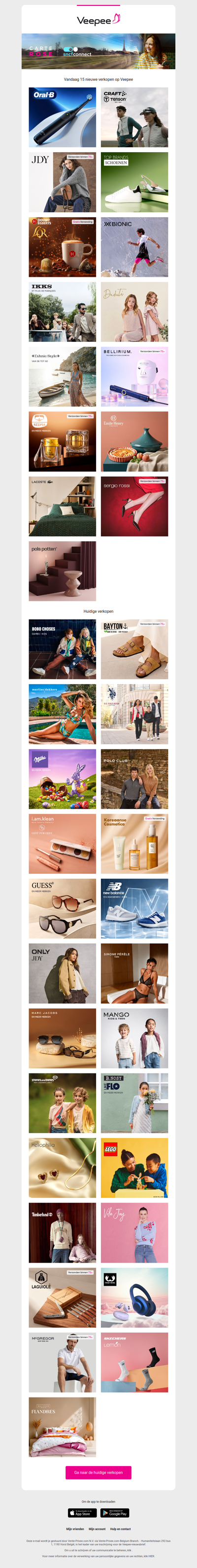 Vandaag: ORAL-B, Craft Sportwear et Tenson, JDY en 12 andere verkopen op Veepee