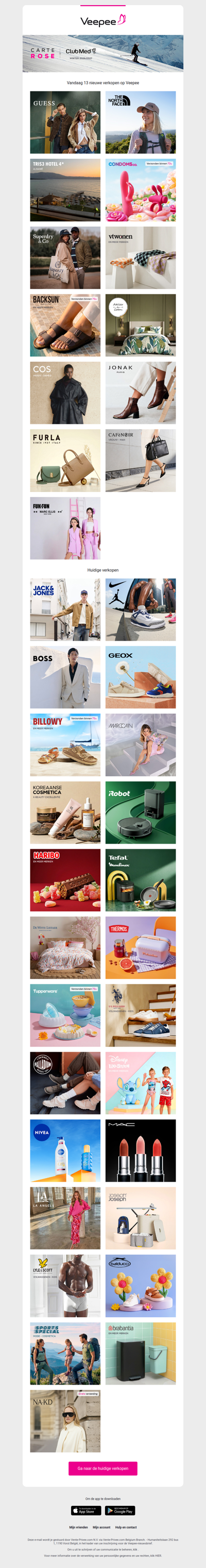 Vandaag: Guess, The North Face, Tris3 Hotel Albania en 10 andere verkopen op Veepee