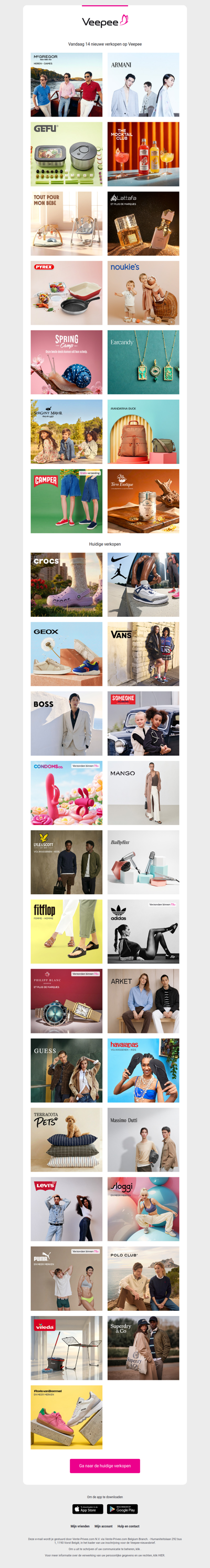 Vandaag: McGregor, Emporio Armani, Gefu en 11 andere verkopen op Veepee