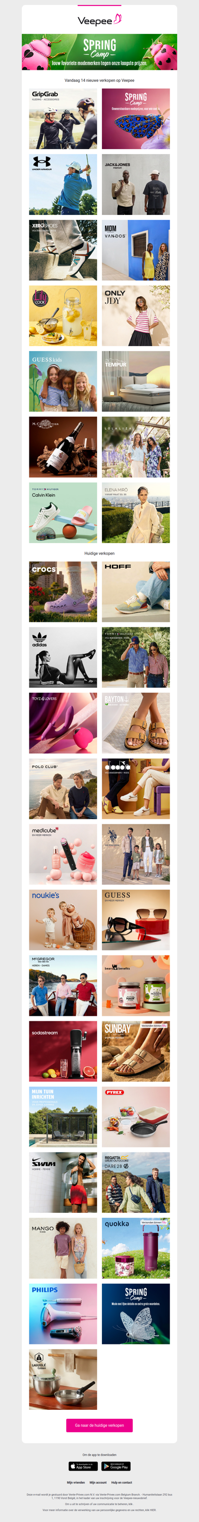 Vandaag: GripGrab, SPRING CAMP, Under Armour en 11 andere verkopen op Veepee