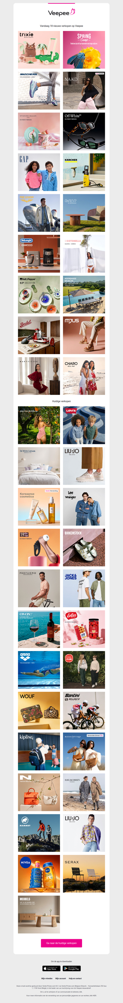 Vandaag: Trixie Baby, Spring Camp, Skechers en 15 andere verkopen op Veepee