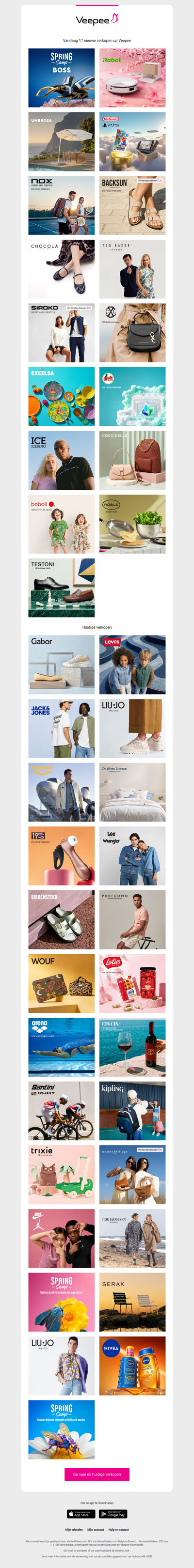 Vandaag: EASTER CAMP, IROBOT, Umbrosa en 14 andere verkopen op Veepee