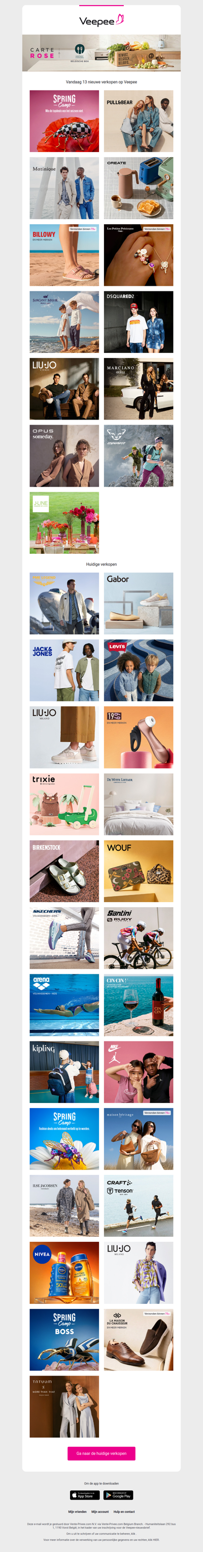 Vandaag: SPRING CAMP, Pull&Bear, Matinique en 10 andere verkopen op Veepee