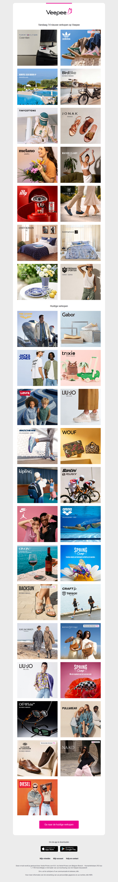 Vandaag: Tommy Hilfiger et Calvin Klein, Adidas, MULTI FOURNISSEUR en 11 andere verkopen op Veepee