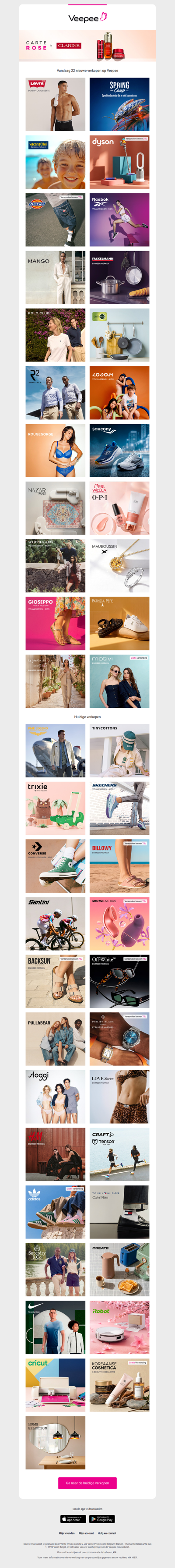 Vandaag: Levi's®, SPRING CAMP, Vacansoleil Campings en 19 andere verkopen op Veepee