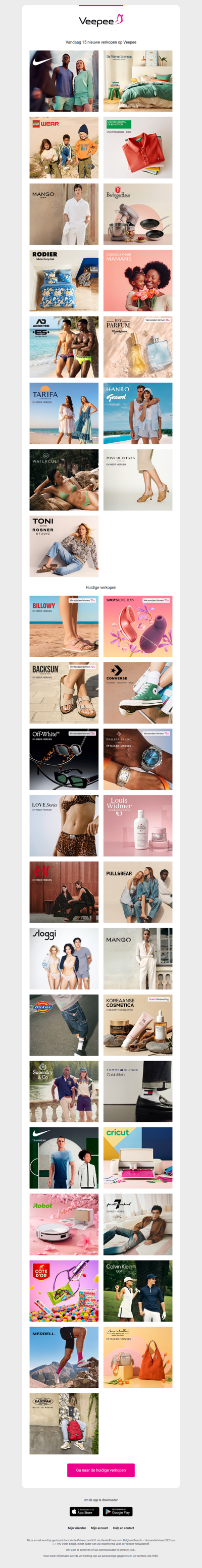 Vandaag: NIKE, De Witte Lietaer, Legowear & Kabooki en 12 andere verkopen op Veepee