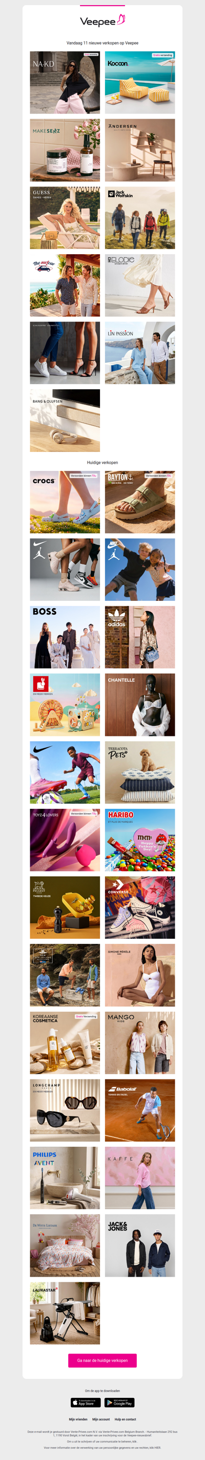 Vandaag: NA-KD, Kocoon Outdoor, Makesenz en 8 andere verkopen op Veepee