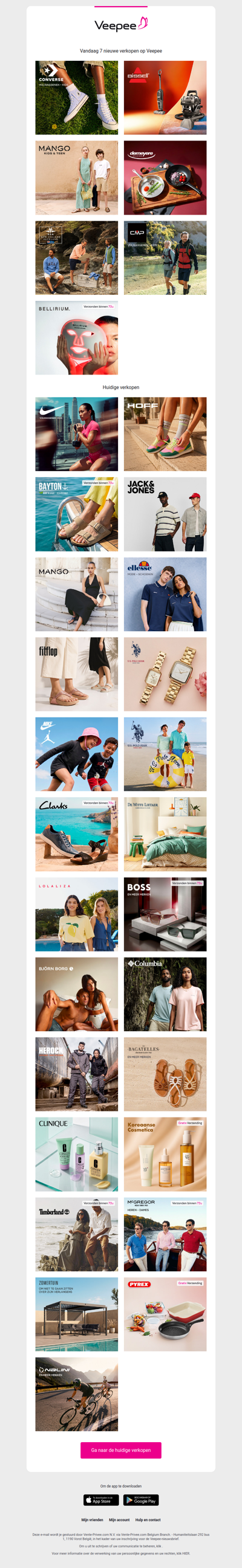 Vandaag: Converse, Bissell, Mango Kids en 4 andere verkopen op Veepee