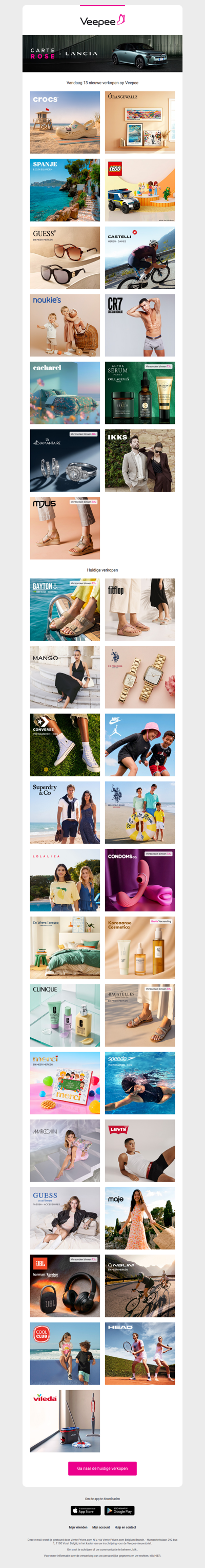 Vandaag: Crocs, Orangewallz, Spanje en zijn eilanden en 10 andere verkopen op Veepee