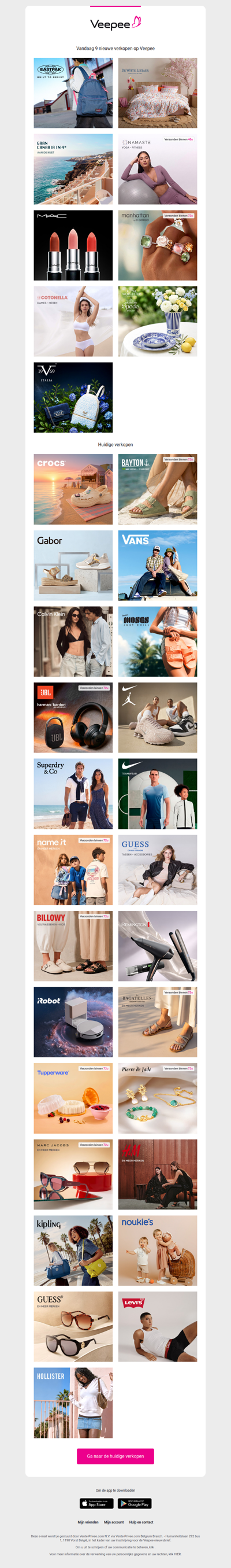 Vandaag: Eastpak, De Witte Lietaer, Marina Elite Resort 4* en 6 andere verkopen op Veepee