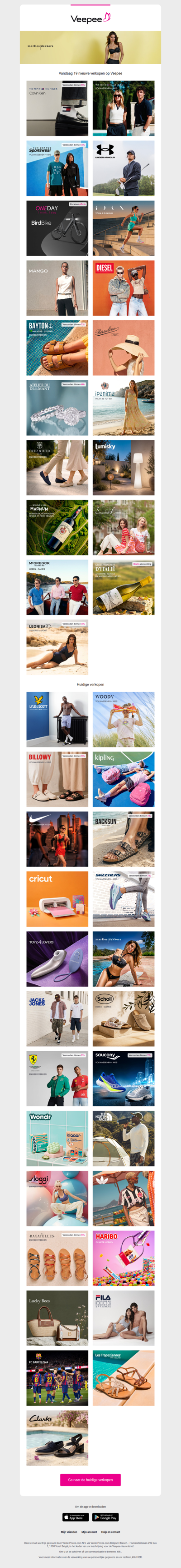 Vandaag: Tommy Hilfiger, Calvin Klein, Tommy Hilfiger, Top brands sportswear en 16 andere verkopen op Veepee