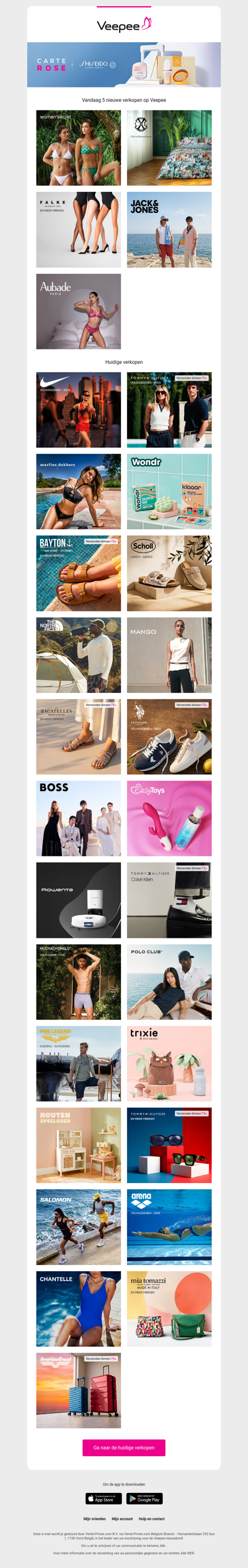 Vandaag: Women'secret, CXL by Christian Lacroix, Falke, Esprit en 2 andere verkopen op Veepee