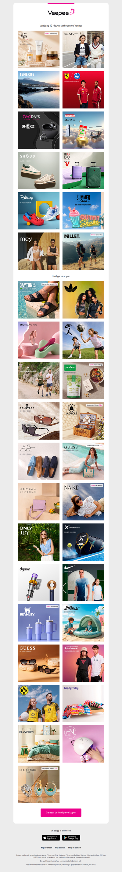 Vandaag: Koreaanse Cosmetische, Gant, Tenerife en 9 andere verkopen op Veepee