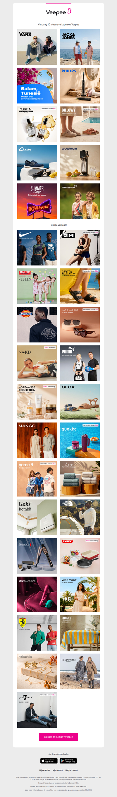 Vandaag: Vans, Jack & Jones, Tunisia en 7 andere verkopen op Veepee