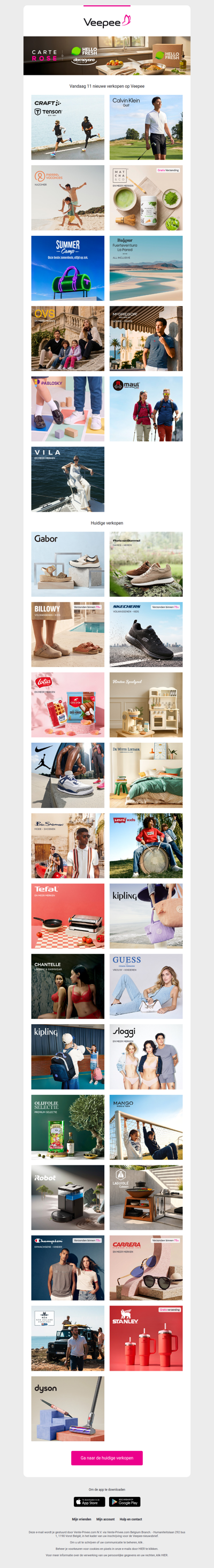 Vandaag: Craft Sportswear, Calvin Klein Golf, Pierre & Vacances en 8 andere verkopen op Veepee