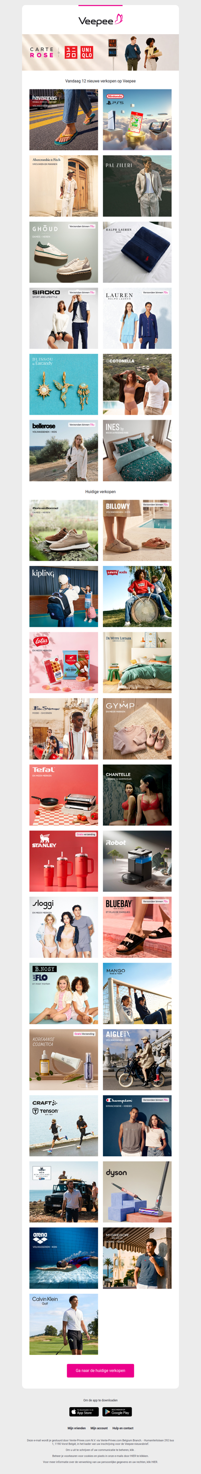 Vandaag: Havaianas, Nintendo, Abercrombie & Fitch en 9 andere verkopen op Veepee