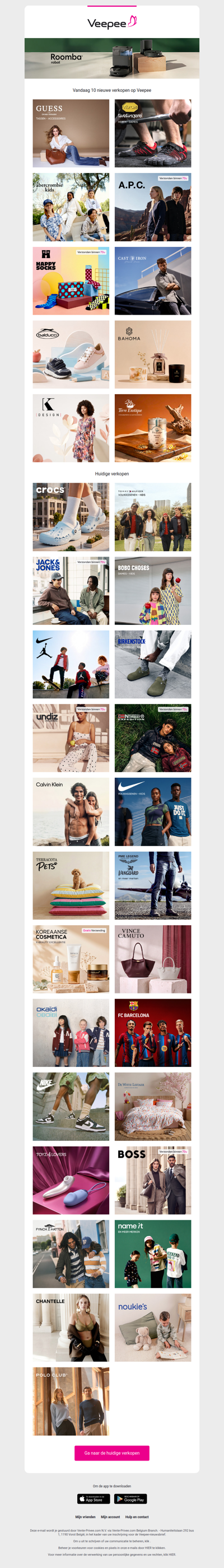 Vandaag: Guess Tassen & Accessoires, Vibram FiveFingers®, Abercrombie kids en 7 andere verkopen op Veepee