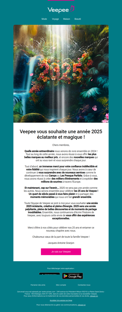 Veepee vous souhaite une douce année 2025