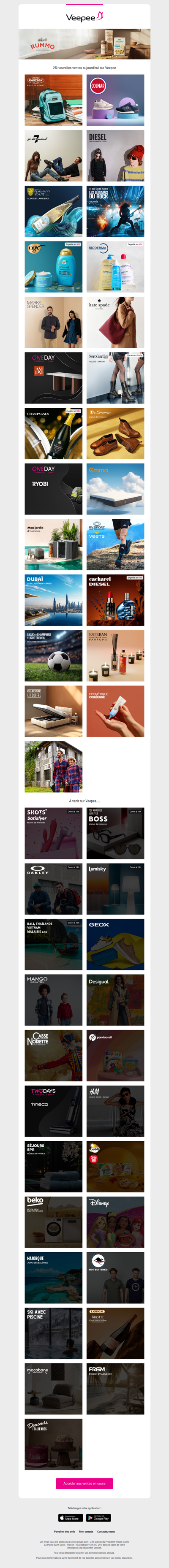 Aujourd'hui : Eastpak, Colmar, 7 for all mankind et 22 autres ventes sur Veepee