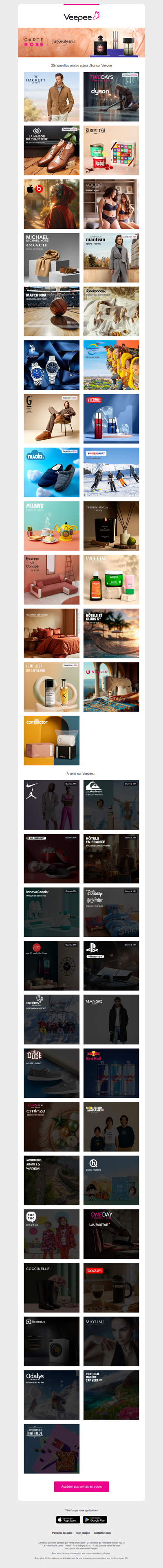 Aujourd'hui : Hackett, DYSON, La Maison du Chausseur et 22 autres ventes sur Veepee