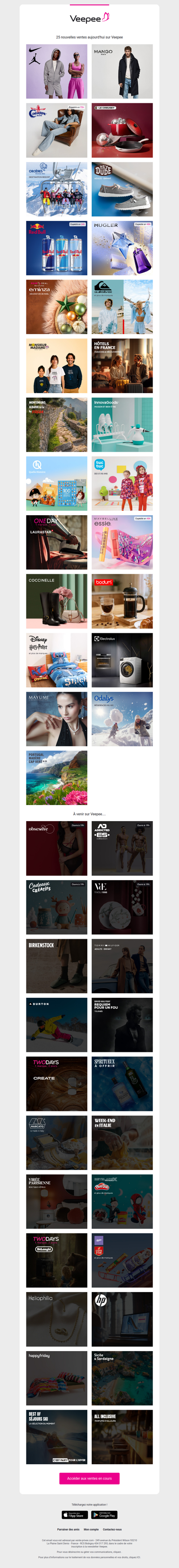 Aujourd'hui : Nike, Mango Man, Cimarron et 22 autres ventes sur Veepee