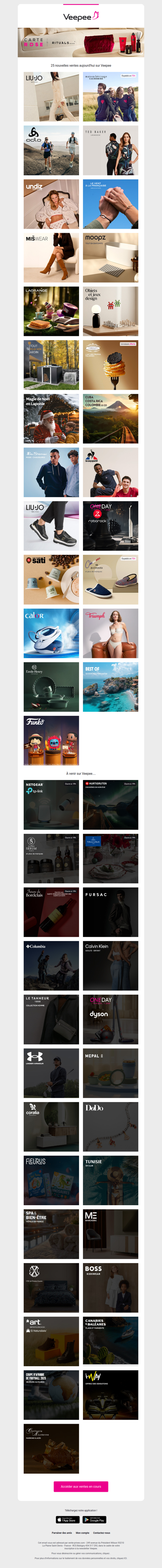 Bonjour, aujourd'hui Liu Jo, Maison Héritage Cachemire, Odlo et 22 autres ventes sur Veepee