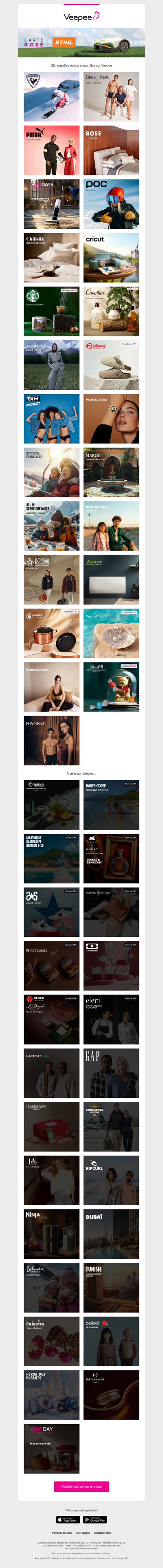 Aujourd'hui : Rossignol, Eden Park, Puma et 22 autres ventes sur Veepee