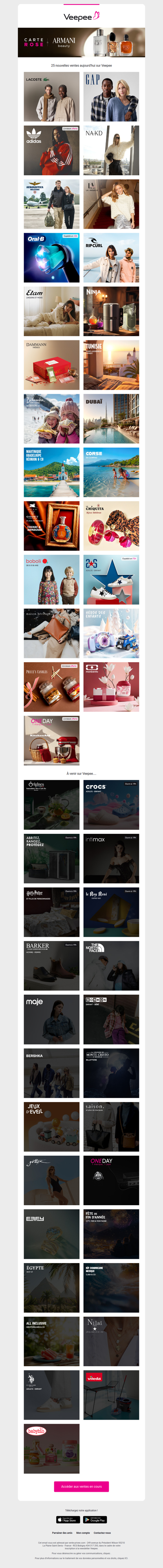 Aujourd'hui : Lacoste, Gap, Adidas et 22 autres ventes sur Veepee