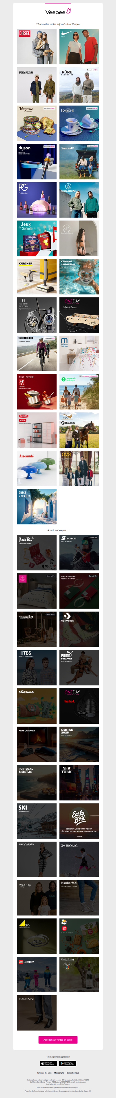 Aujourd'hui : Diesel, Nike Golf, Zadig & Voltaire et 22 autres ventes sur Veepee