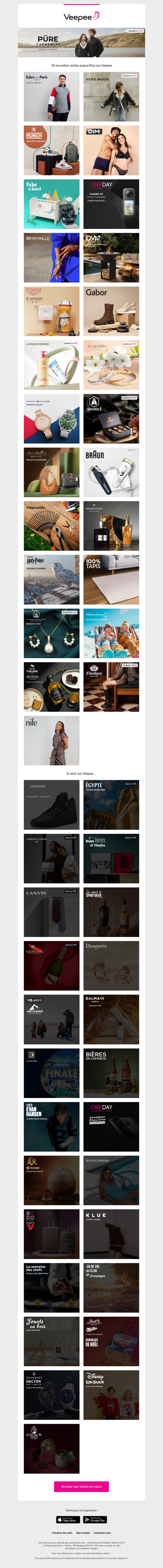 Aujourd'hui : Eden Park, Vero Moda, Munich et 22 autres ventes sur Veepee