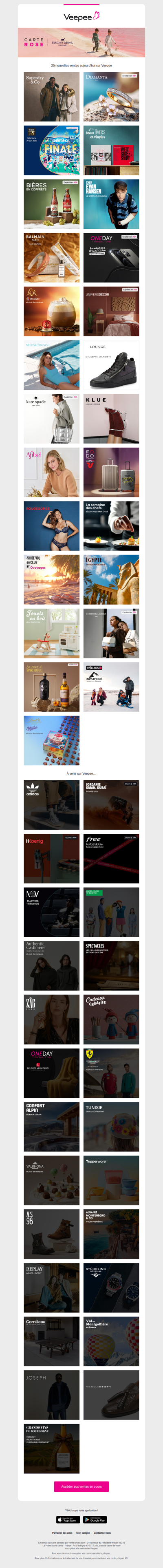 Aujourd'hui : Superdry, Diamanta, Finale TOP 14 et 22 autres ventes sur Veepee