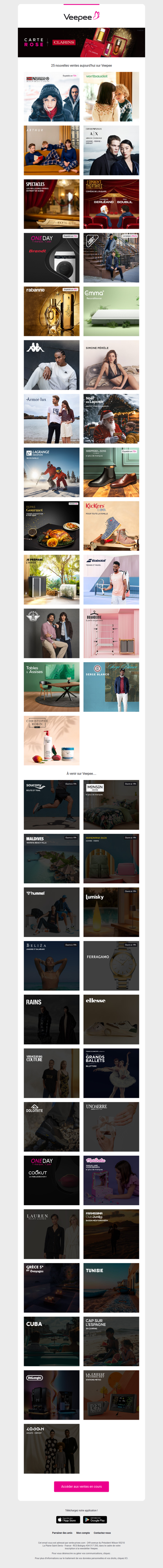 Aujourd'hui : Geographical Norway, Vertbaudet, Arthur et 22 autres ventes sur Veepee